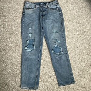 OLD NAVY O.G. Straight distressed heavy weight denim jeans button front